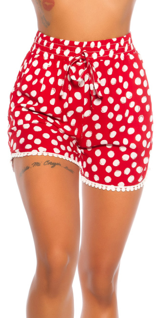 Trendy hoge taille zomer shorts met print rood